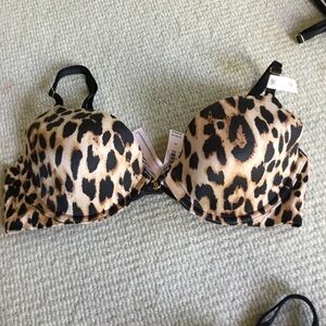 Victoria's Secret Leopard Print Bra - Black, Tan